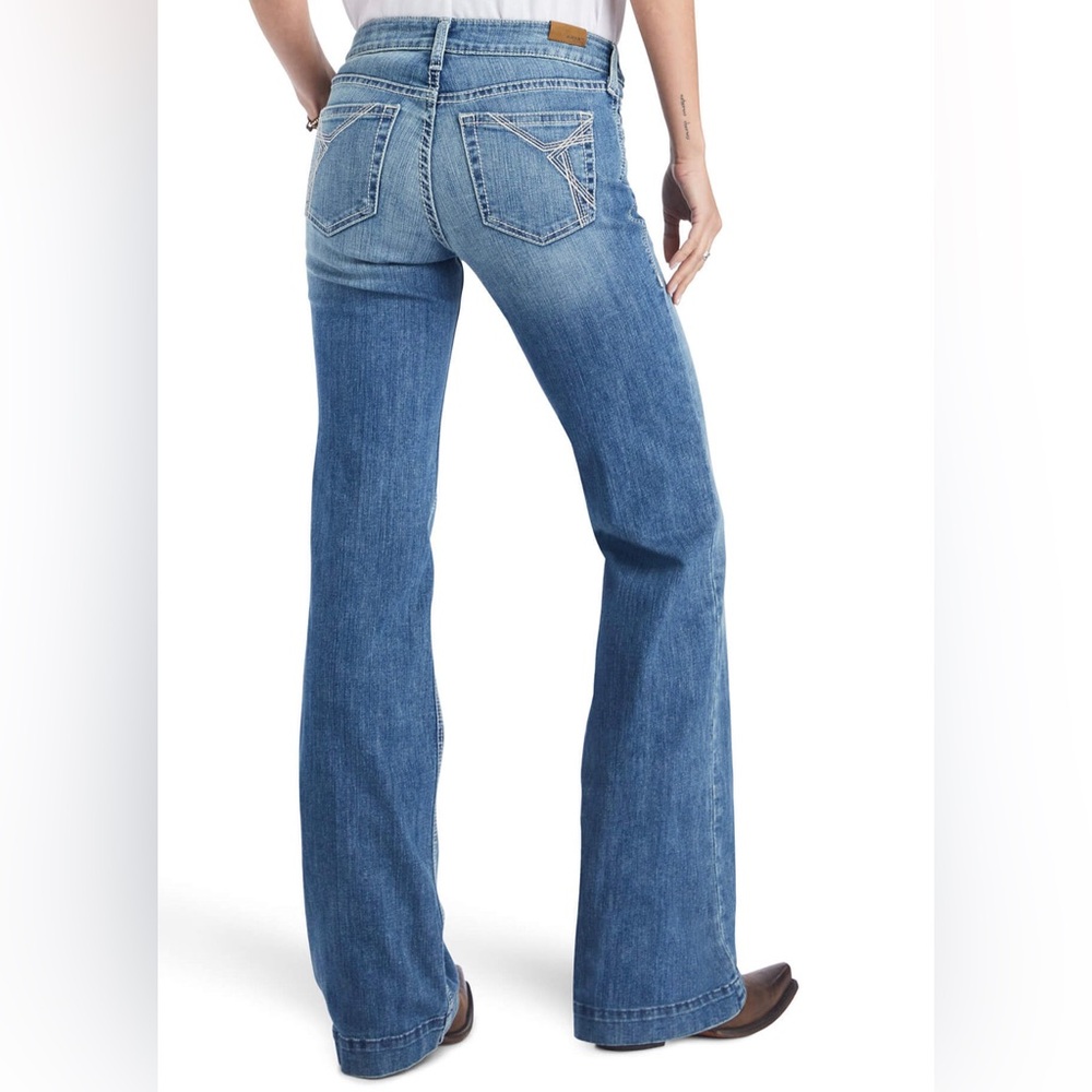 Ariat Trouser Jeans Perfect Rise Chelsey Wide Leg Alabama Western Cowgirl 27R - Picture 2 of 8